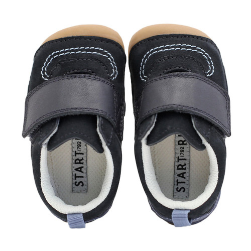 Start-Rite Shuffle, Navy blue nubuck boys rip-tape pre-walkers 0786_9